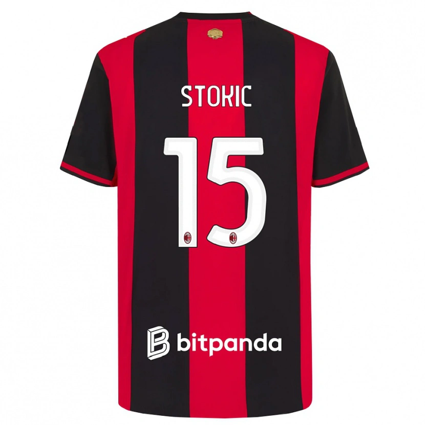 Danxen Niño Camiseta Sara Stokić #15 Rojo Negro Blanco 1ª Equipación 2026/27 La Camisa