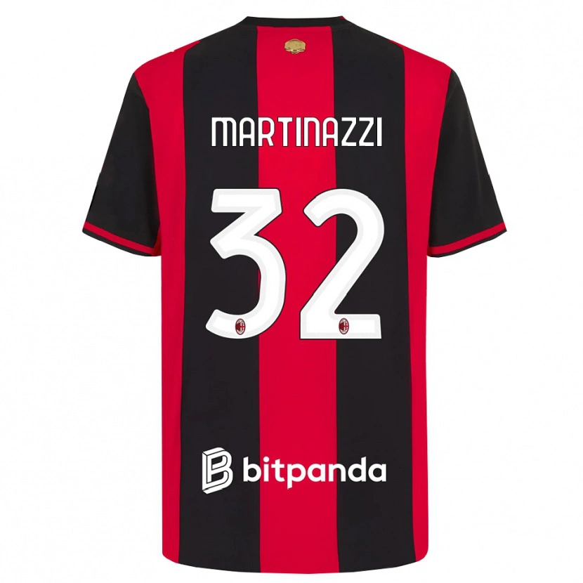 Danxen Niño Camiseta Luca Martinazzi #32 Rojo Negro Blanco 1ª Equipación 2026/27 La Camisa
