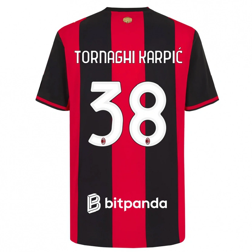 Danxen Niño Camiseta Lavinia Tornaghi Karpić #38 Rojo Negro Blanco 1ª Equipación 2026/27 La Camisa