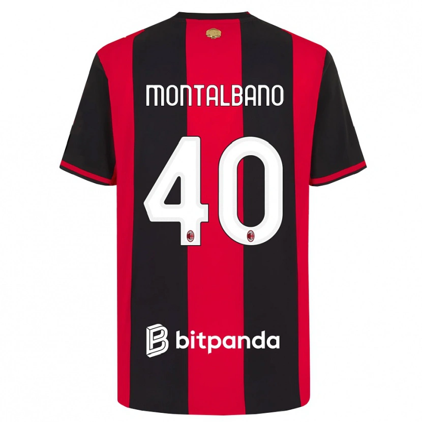 Danxen Niño Camiseta Nicolo Montalbano #40 Rojo Negro Blanco 1ª Equipación 2026/27 La Camisa