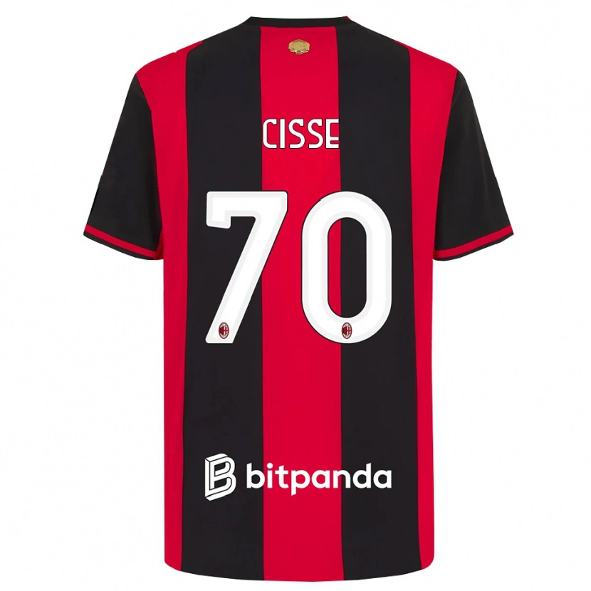 Danxen Niño Camiseta Alphadjo Cissè #70 Rojo Negro Blanco 1ª Equipación 2026/27 La Camisa