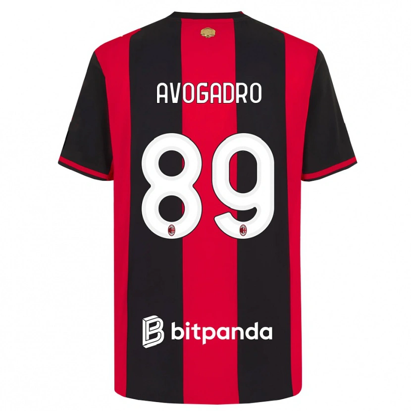 Danxen Niño Camiseta Pietro Avogadro #89 Rojo Negro Blanco 1ª Equipación 2026/27 La Camisa