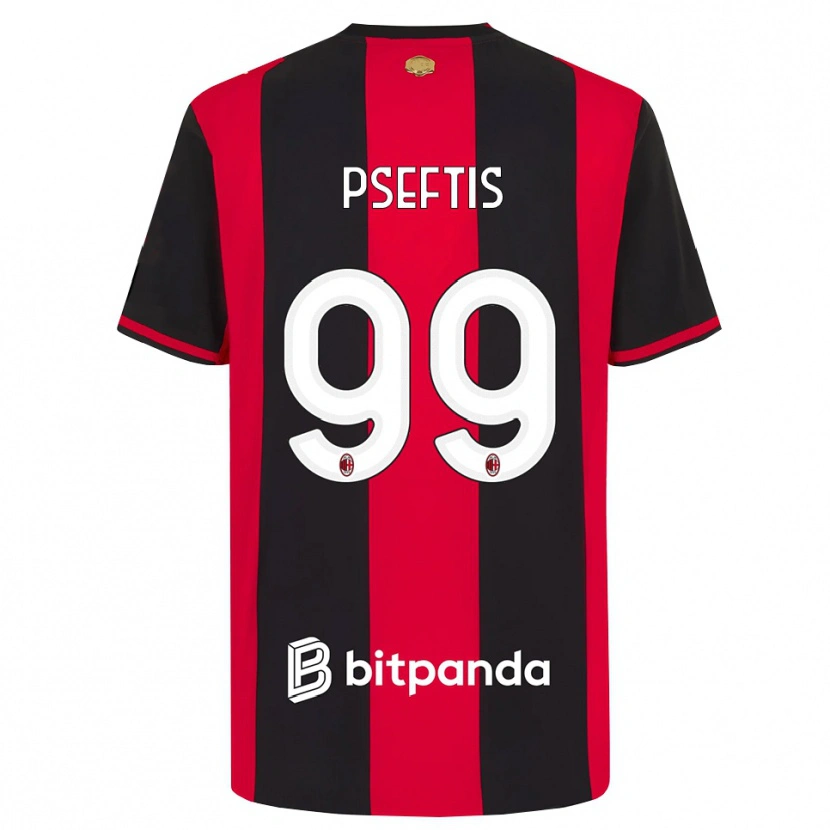 Danxen Niño Camiseta Fotios Pseftis #99 Rojo Negro Blanco 1ª Equipación 2026/27 La Camisa