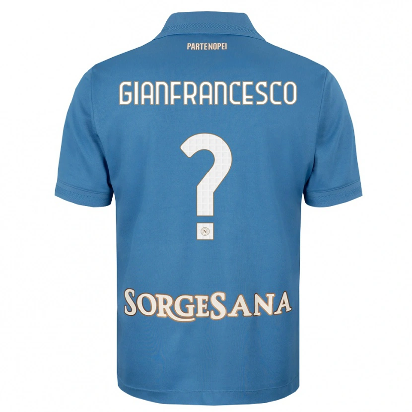 Danxen Niño Camiseta Sergio Gianfrancesco #0 Azul Neblina Blanco 1ª Equipación 2026/27 La Camisa