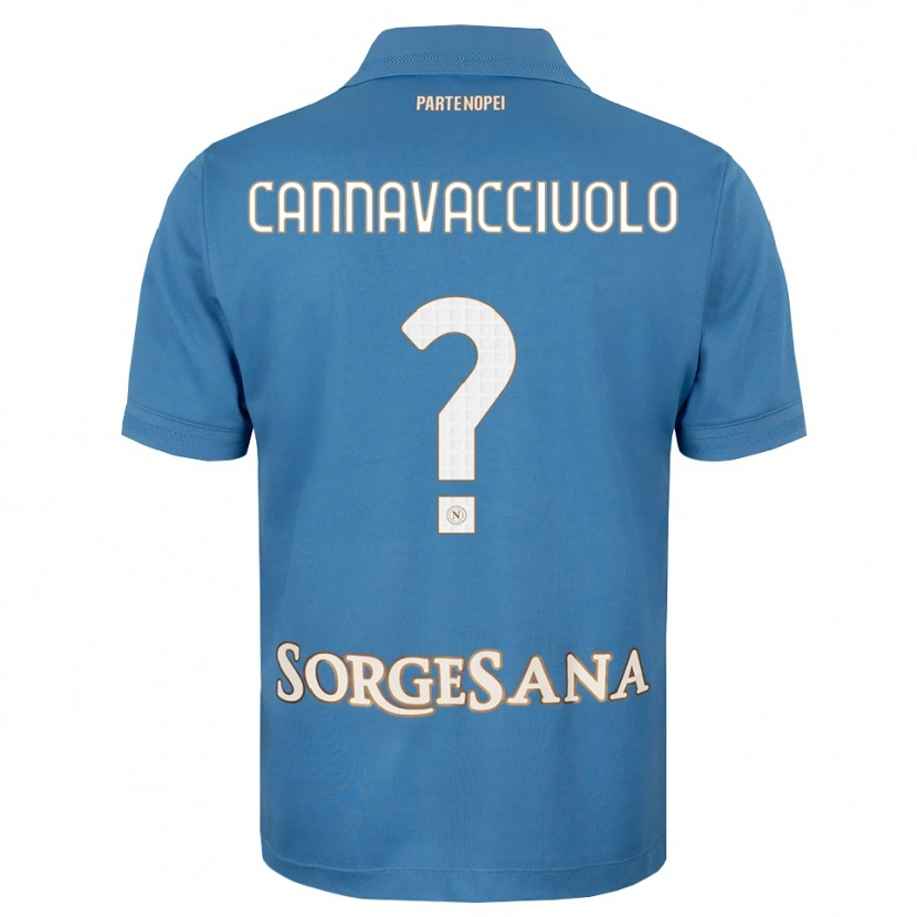Danxen Niño Camiseta Luigi Pio Cannavacciuolo #0 Azul Neblina Blanco 1ª Equipación 2026/27 La Camisa
