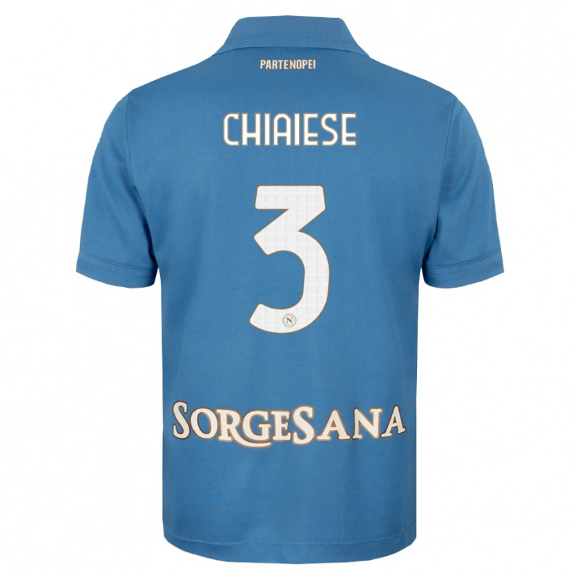 Danxen Niño Camiseta Riccardo Chiaiese #3 Azul Neblina Blanco 1ª Equipación 2026/27 La Camisa
