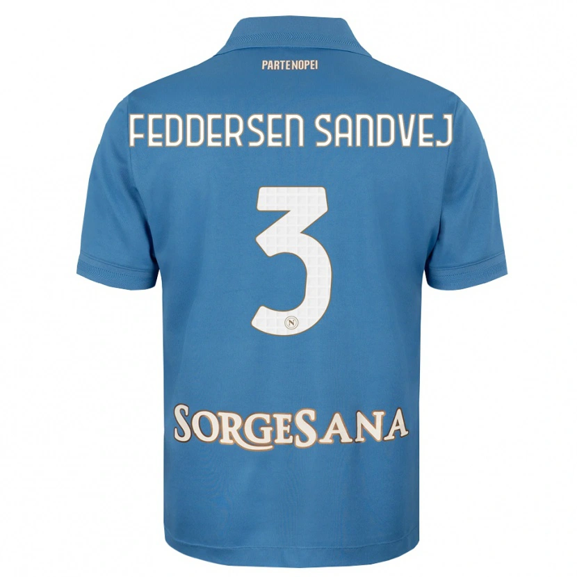 Danxen Niño Camiseta Cecilie Feddersen Sandvej #3 Azul Neblina Blanco 1ª Equipación 2026/27 La Camisa