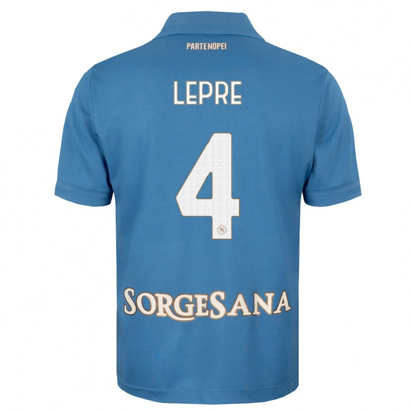 Danxen Niño Camiseta Giuseppe Lepre #4 Azul Neblina Blanco 1ª Equipación 2026/27 La Camisa