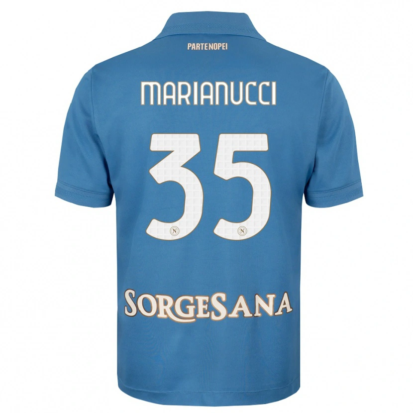 Danxen Niño Camiseta Luca Marianucci #35 Azul Neblina Blanco 1ª Equipación 2026/27 La Camisa