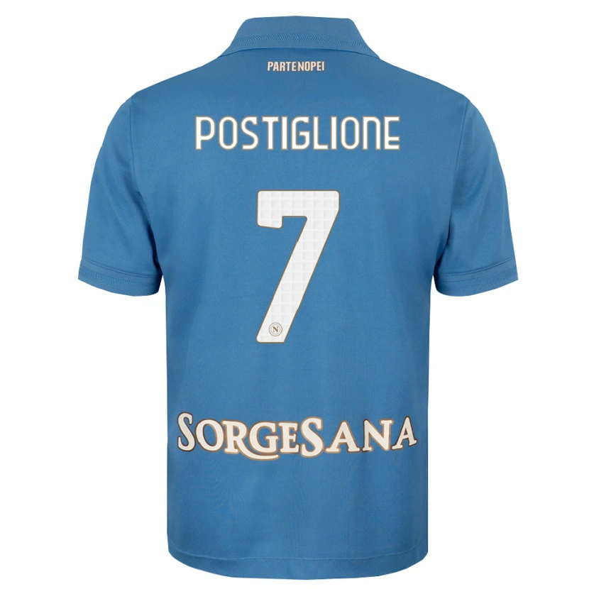 Danxen Niño Camiseta Tommaso Postiglione #7 Azul Neblina Blanco 1ª Equipación 2026/27 La Camisa