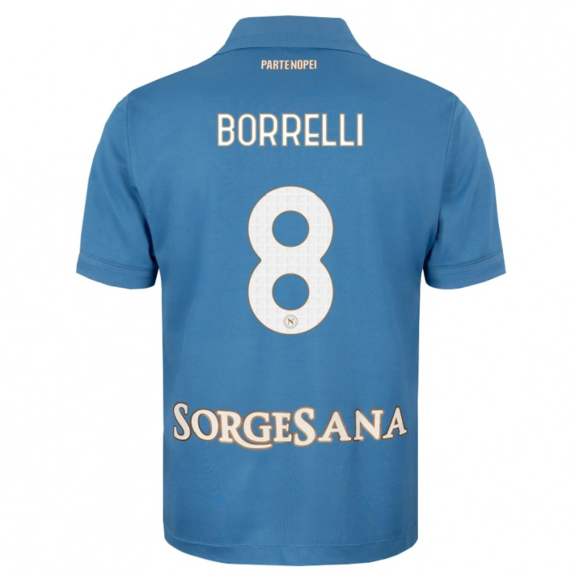 Danxen Niño Camiseta Ciro Borrelli #8 Azul Neblina Blanco 1ª Equipación 2026/27 La Camisa