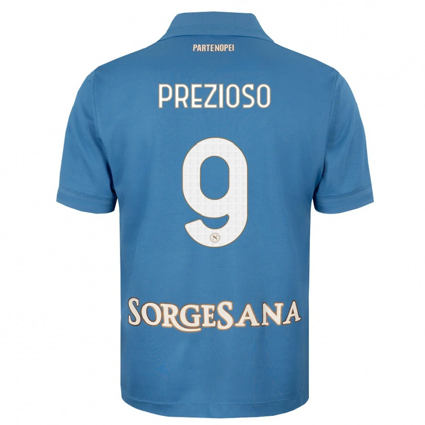 Danxen Niño Camiseta Vittorio Prezioso #9 Azul Neblina Blanco 1ª Equipación 2026/27 La Camisa