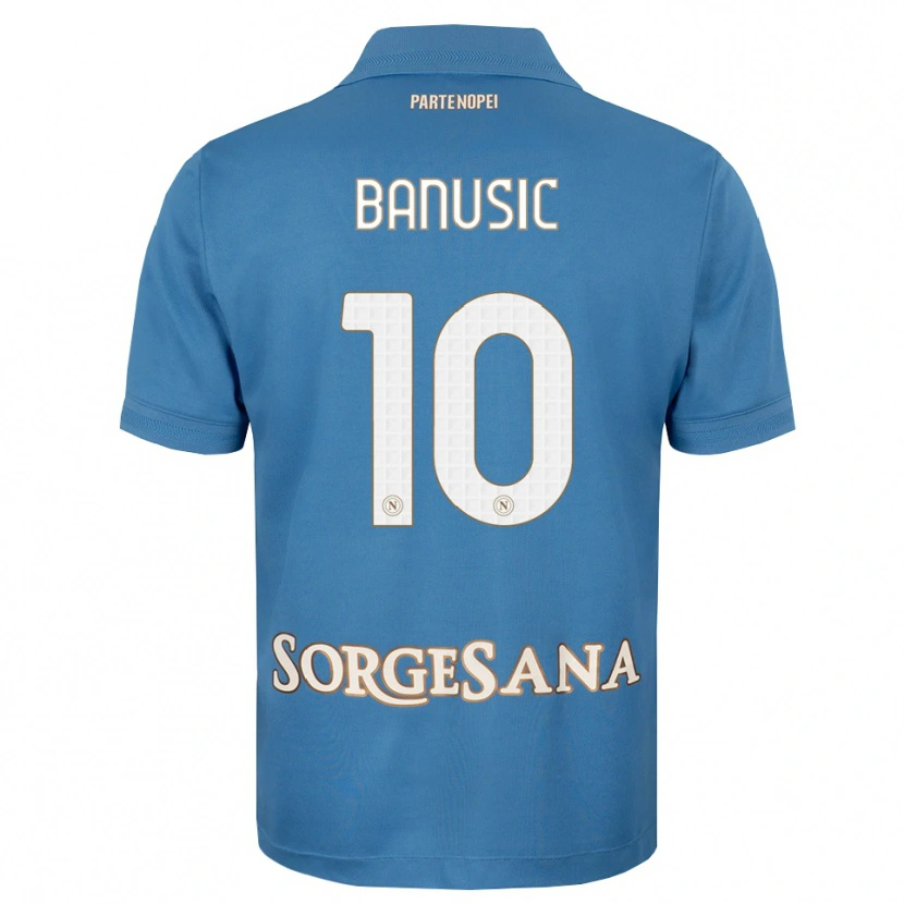Danxen Niño Camiseta Marija Banušić #10 Azul Neblina Blanco 1ª Equipación 2026/27 La Camisa