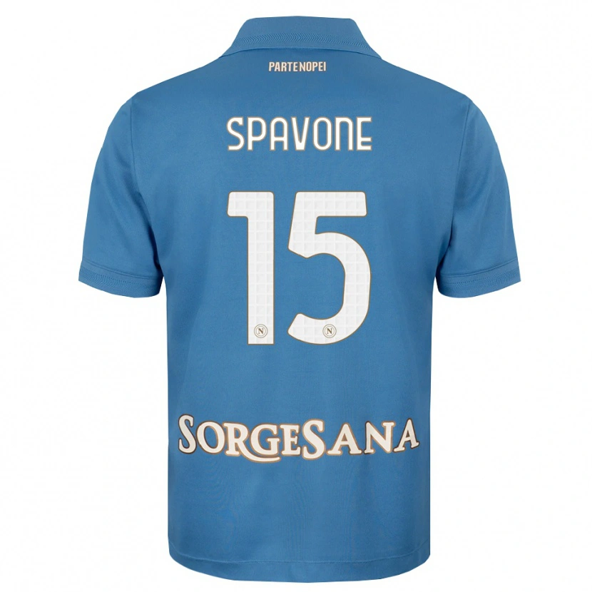 Danxen Niño Camiseta Alessandro Spavone #15 Azul Neblina Blanco 1ª Equipación 2026/27 La Camisa