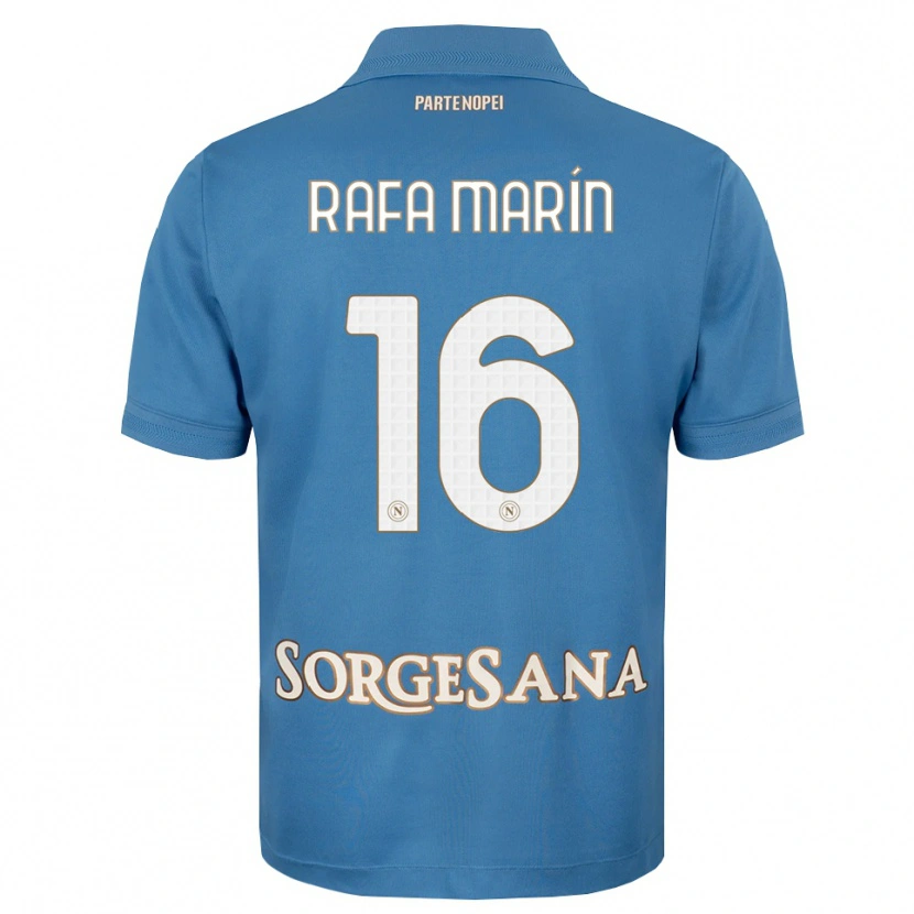 Danxen Niño Camiseta Rafa Marín #16 Azul Neblina Blanco 1ª Equipación 2026/27 La Camisa