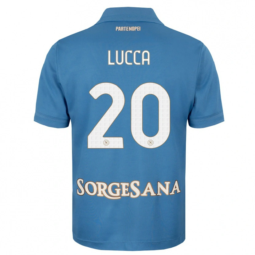 Danxen Niño Camiseta Lorenzo Lucca #20 Azul Neblina Blanco 1ª Equipación 2026/27 La Camisa