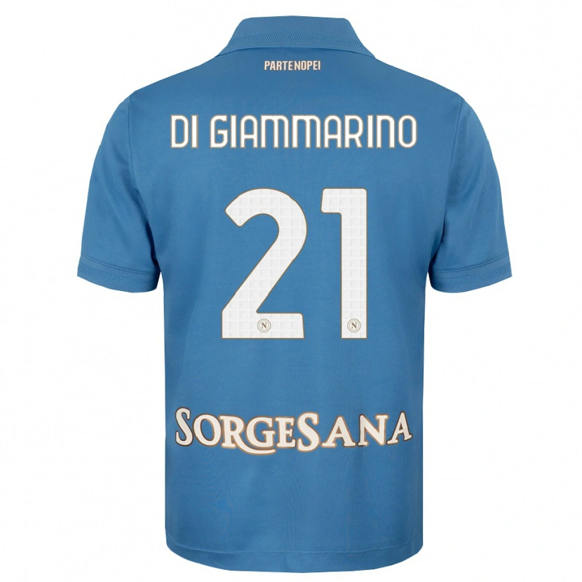 Danxen Niño Camiseta Virginia Di Giammarino #21 Azul Neblina Blanco 1ª Equipación 2026/27 La Camisa