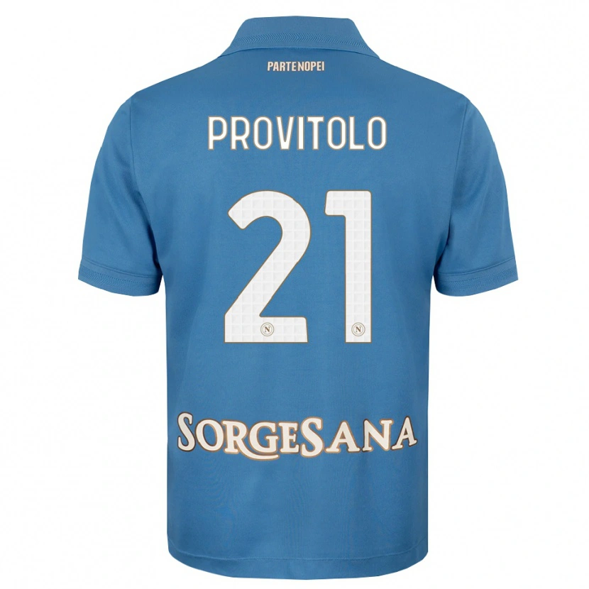 Danxen Niño Camiseta Vincenzo Provitolo #21 Azul Neblina Blanco 1ª Equipación 2026/27 La Camisa