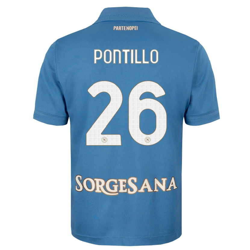 Danxen Niño Camiseta Pasquale Pontillo #26 Azul Neblina Blanco 1ª Equipación 2026/27 La Camisa