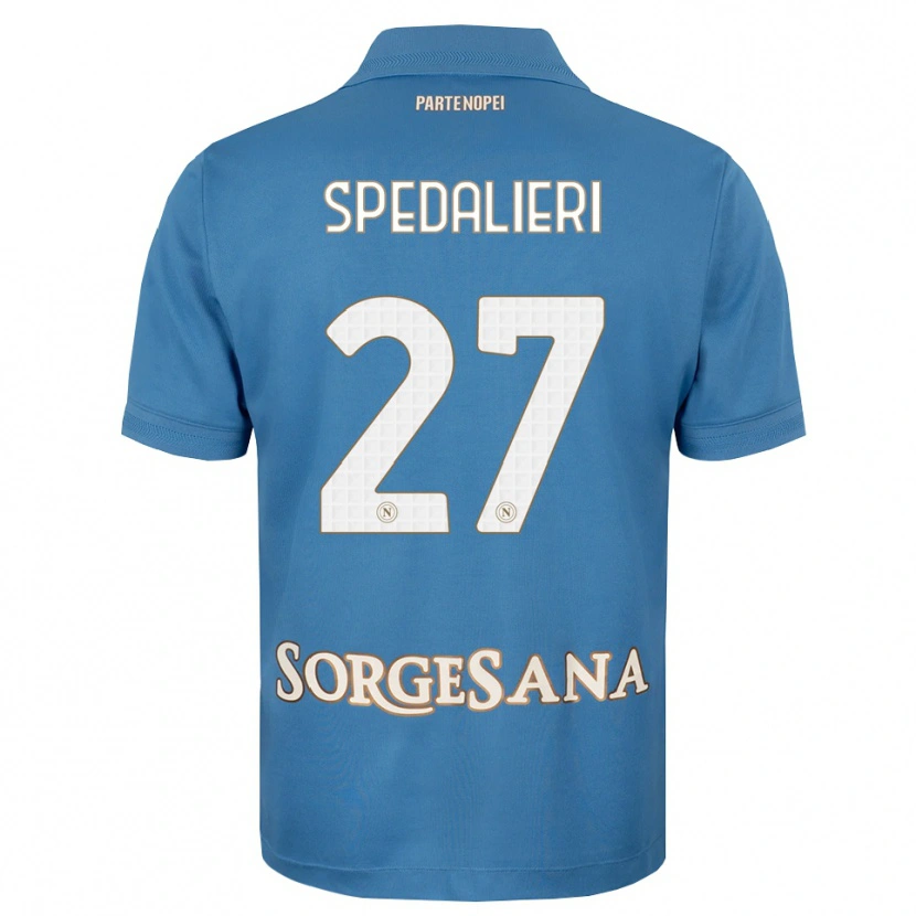 Danxen Niño Camiseta Johnatan Andrea Spedalieri #27 Azul Neblina Blanco 1ª Equipación 2026/27 La Camisa