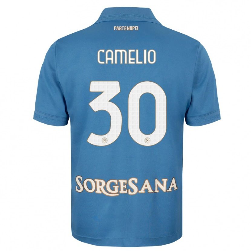 Danxen Niño Camiseta Umberto Camelio #30 Azul Neblina Blanco 1ª Equipación 2026/27 La Camisa