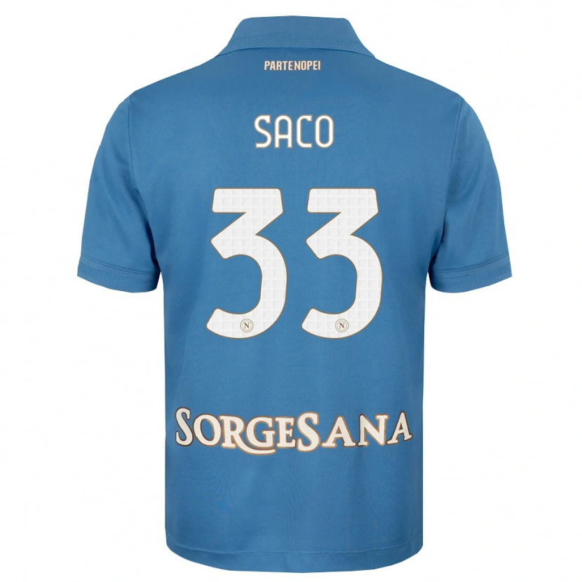 Danxen Niño Camiseta Coli Saco #33 Azul Neblina Blanco 1ª Equipación 2026/27 La Camisa