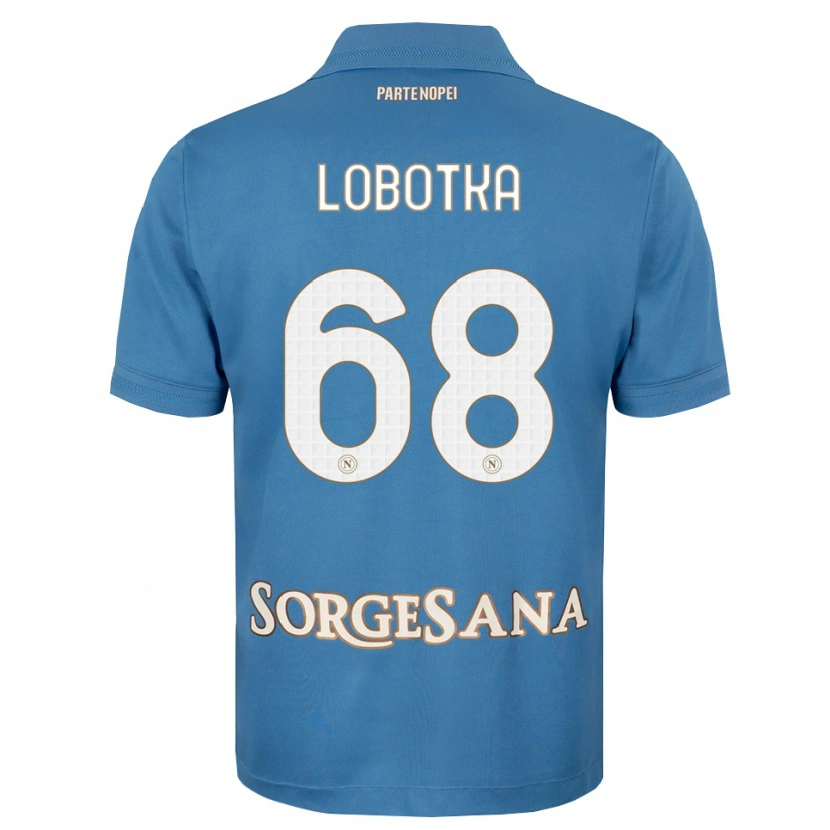 Danxen Niño Camiseta Stanislav Lobotka #68 Azul Neblina Blanco 1ª Equipación 2026/27 La Camisa
