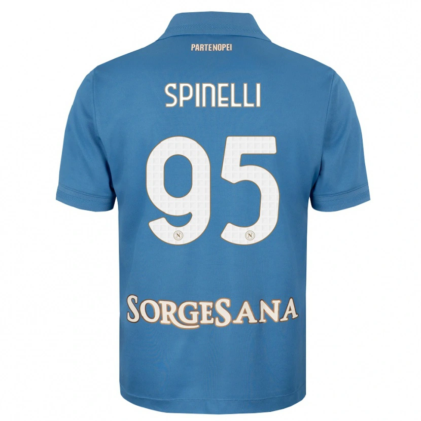 Danxen Niño Camiseta David Spinelli #95 Azul Neblina Blanco 1ª Equipación 2026/27 La Camisa