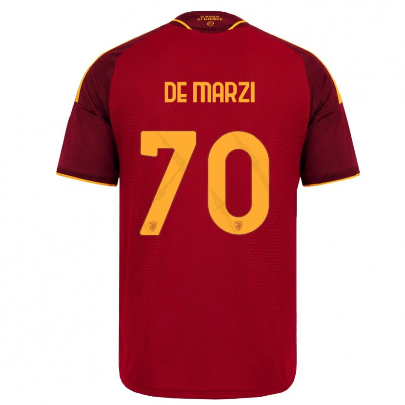 Danxen Niño Camiseta Giorgio De Marzi #70 Rojo Dorado Amarillo 1ª Equipación 2026/27 La Camisa