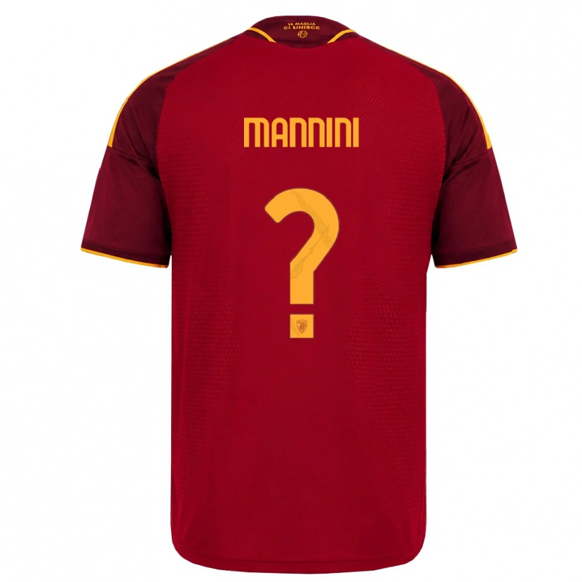 Danxen Niño Camiseta Mattia Mannini #0 Rojo Dorado Amarillo 1ª Equipación 2026/27 La Camisa