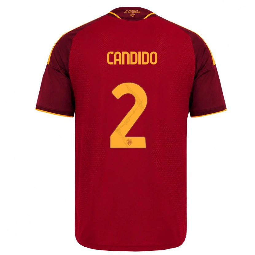 Danxen Niño Camiseta Gabriele Candido #2 Rojo Dorado Amarillo 1ª Equipación 2026/27 La Camisa