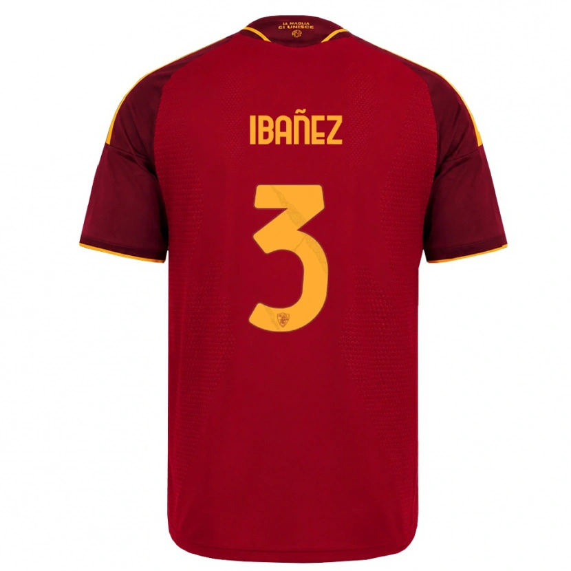 Danxen Niño Camiseta Roger Ibanez #3 Rojo Dorado Amarillo 1ª Equipación 2026/27 La Camisa