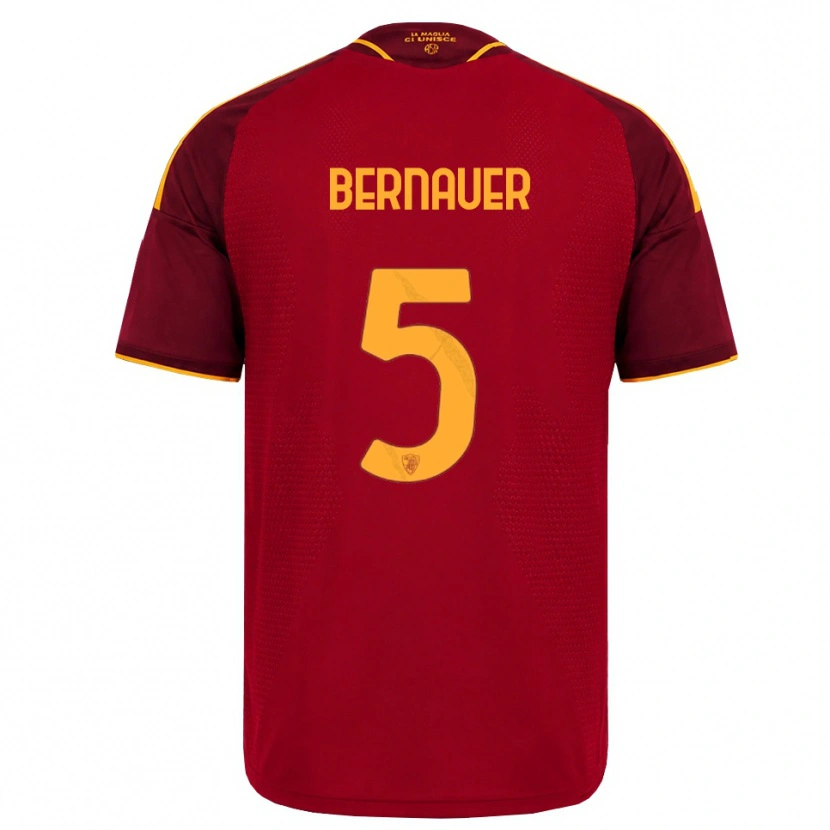 Danxen Niño Camiseta Vanessa Bernauer #5 Rojo Dorado Amarillo 1ª Equipación 2026/27 La Camisa
