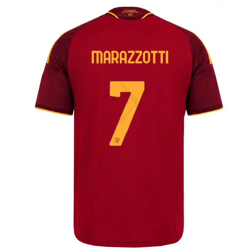 Danxen Niño Camiseta Fabrizio Marazzotti #7 Rojo Dorado Amarillo 1ª Equipación 2026/27 La Camisa