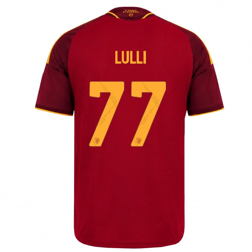 Danxen Niño Camiseta Emanuele Lulli #77 Rojo Dorado Amarillo 1ª Equipación 2026/27 La Camisa