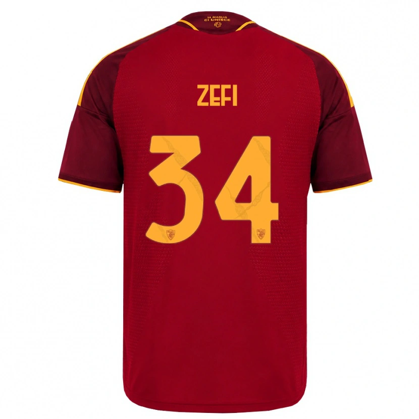 Danxen Niño Camiseta Kevin Zefi #34 Rojo Dorado Amarillo 1ª Equipación 2026/27 La Camisa