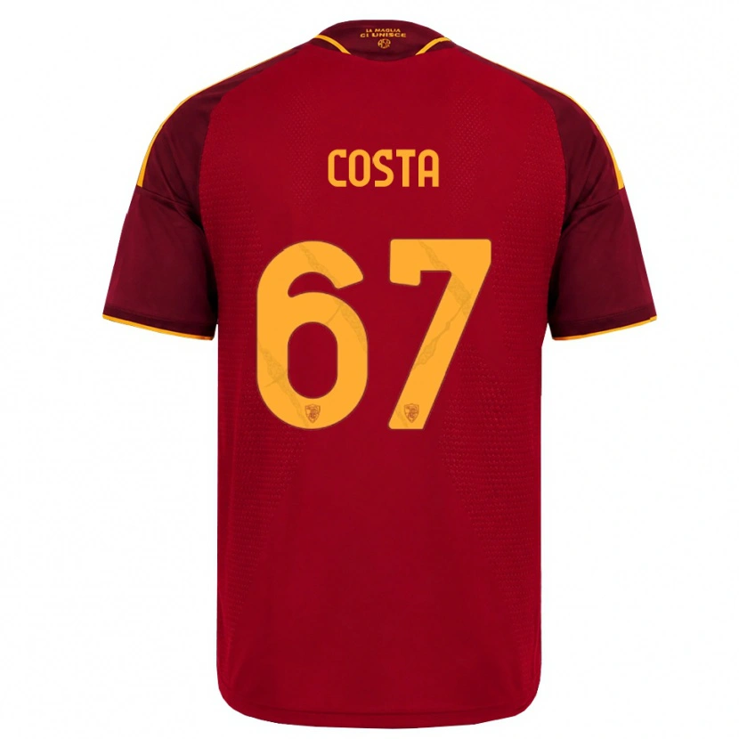Danxen Niño Camiseta João Costa #67 Rojo Dorado Amarillo 1ª Equipación 2026/27 La Camisa