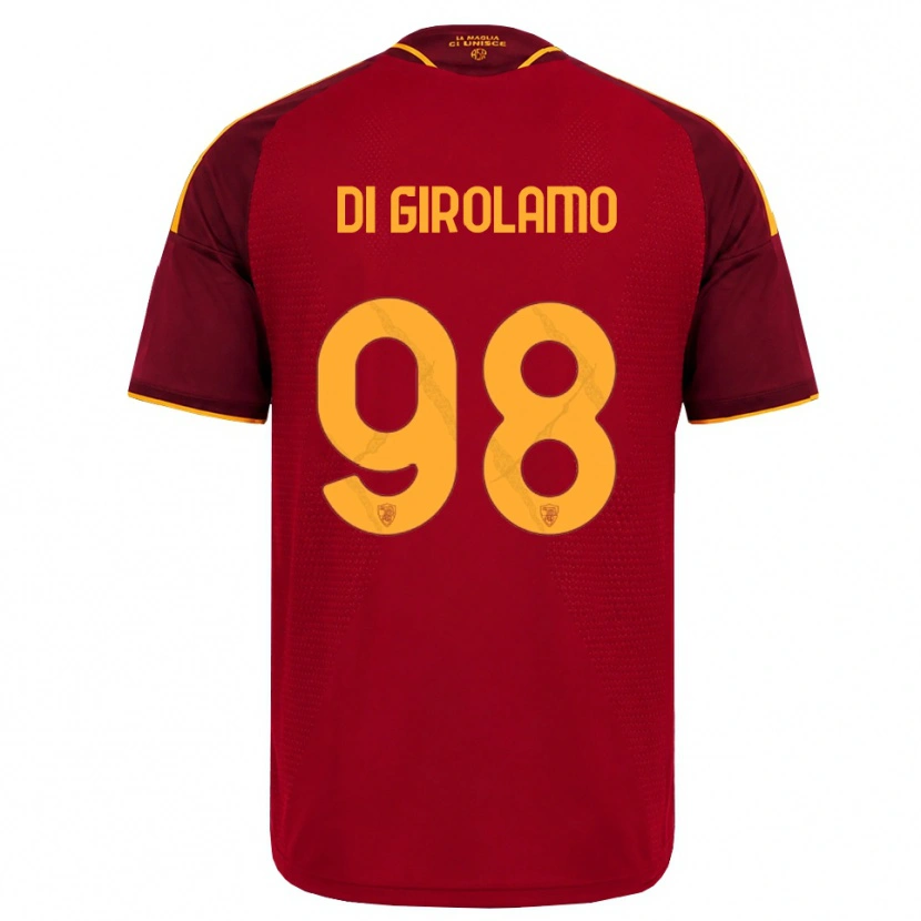 Danxen Niño Camiseta Anita Di Girolamo #98 Rojo Dorado Amarillo 1ª Equipación 2026/27 La Camisa