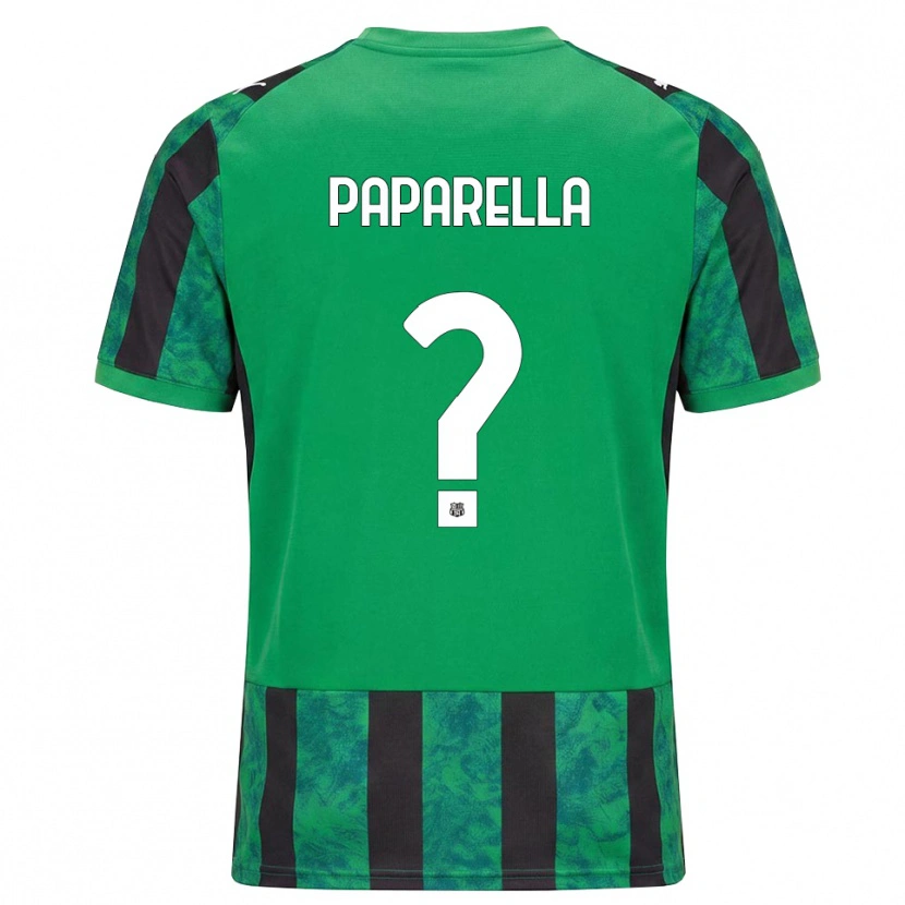 Danxen Niño Camiseta Gioele Paparella #0 Verde Negro Blanco 1ª Equipación 2026/27 La Camisa