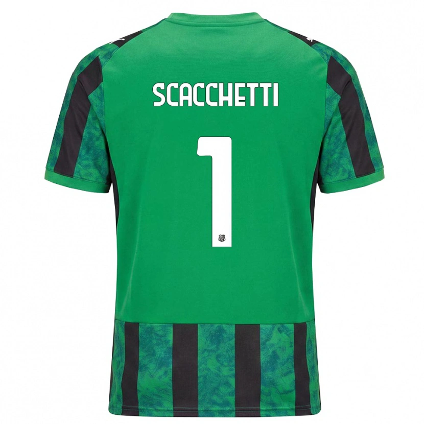 Danxen Niño Camiseta Alessandro Scacchetti #1 Verde Negro Blanco 1ª Equipación 2026/27 La Camisa