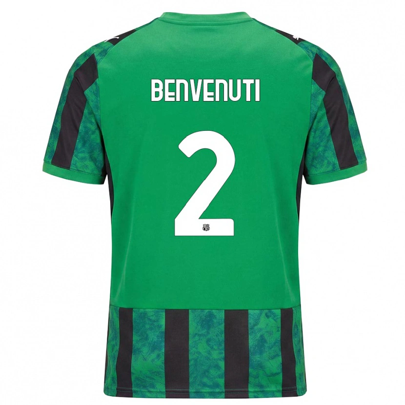 Danxen Niño Camiseta Giacomo Benvenuti #2 Verde Negro Blanco 1ª Equipación 2026/27 La Camisa