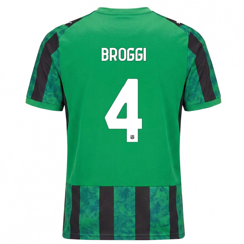 Danxen Niño Camiseta Nicola Broggi #4 Verde Negro Blanco 1ª Equipación 2026/27 La Camisa