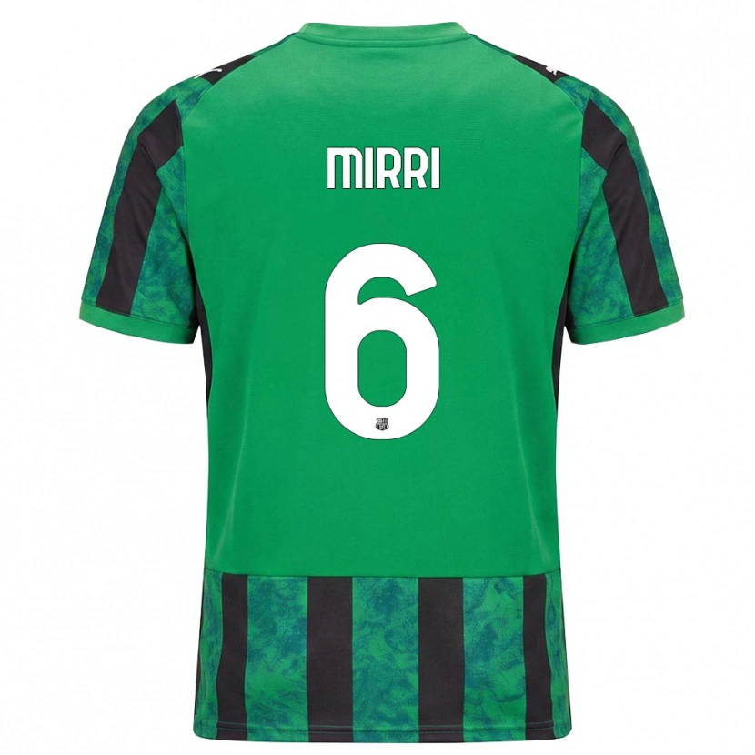Danxen Niño Camiseta Mattia Mirri #6 Verde Negro Blanco 1ª Equipación 2026/27 La Camisa