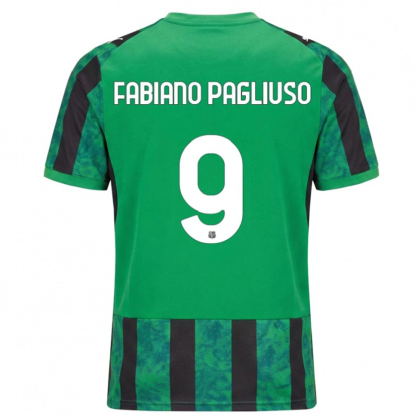 Danxen Niño Camiseta Paolo Fabiano Pagliuso #9 Verde Negro Blanco 1ª Equipación 2026/27 La Camisa