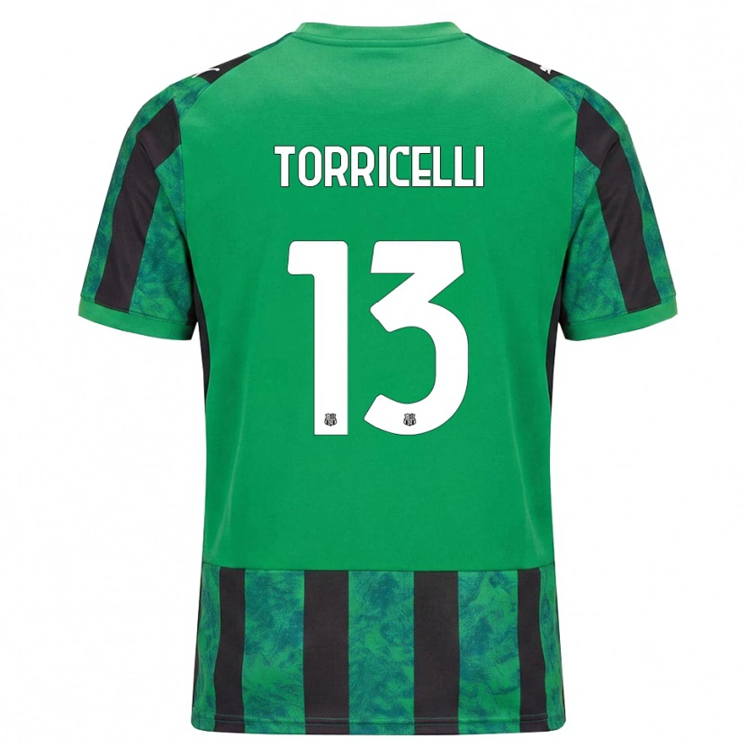 Danxen Niño Camiseta Marco Torricelli #13 Verde Negro Blanco 1ª Equipación 2026/27 La Camisa