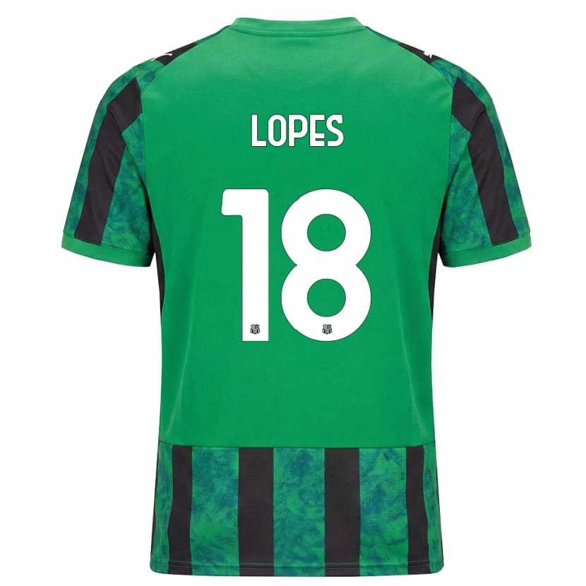 Danxen Niño Camiseta Emerick Lopes #18 Verde Negro Blanco 1ª Equipación 2026/27 La Camisa