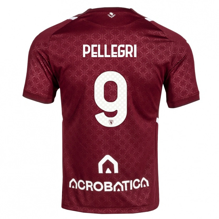 Danxen Niño Camiseta Pietro Pellegri #9 Burdeos Blanco 1ª Equipación 2026/27 La Camisa