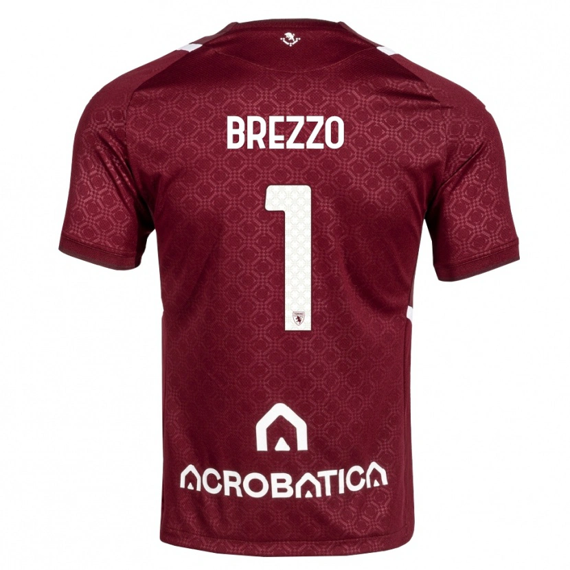 Danxen Niño Camiseta Matteo Brezzo #1 Burdeos Blanco 1ª Equipación 2026/27 La Camisa