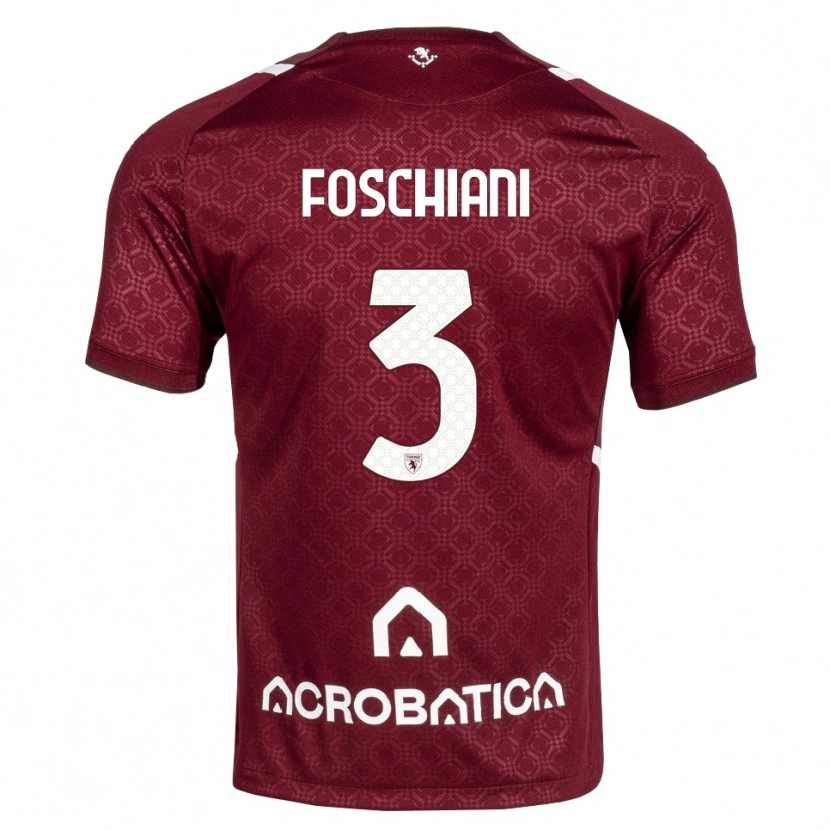 Danxen Niño Camiseta Francesco Foschiani #3 Burdeos Blanco 1ª Equipación 2026/27 La Camisa