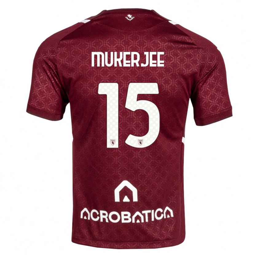 Danxen Niño Camiseta Carlo Mukerjee #15 Burdeos Blanco 1ª Equipación 2026/27 La Camisa